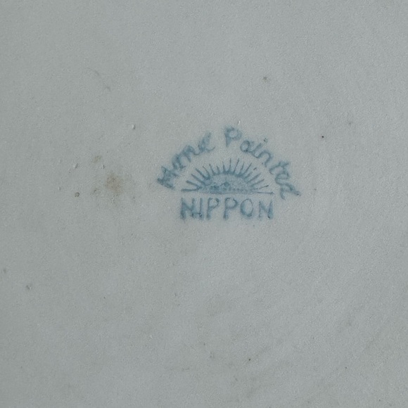 Vintage 1920s Nippon porcelain suger salt pepper set on plate - Picture 6 of 8